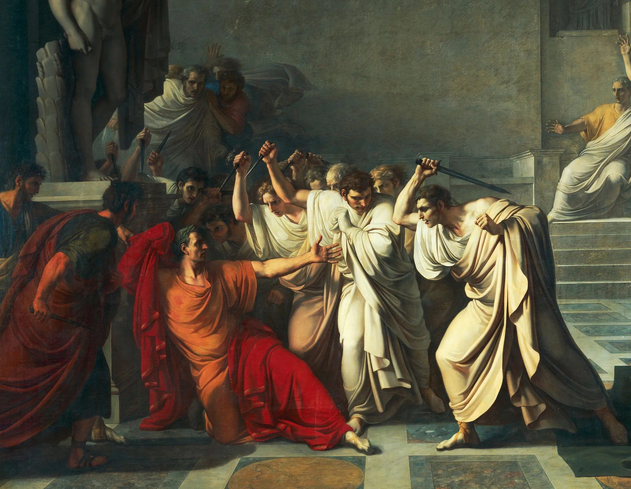 Buste en marbre de Jules César, général et homme d'État de la Rome antique
